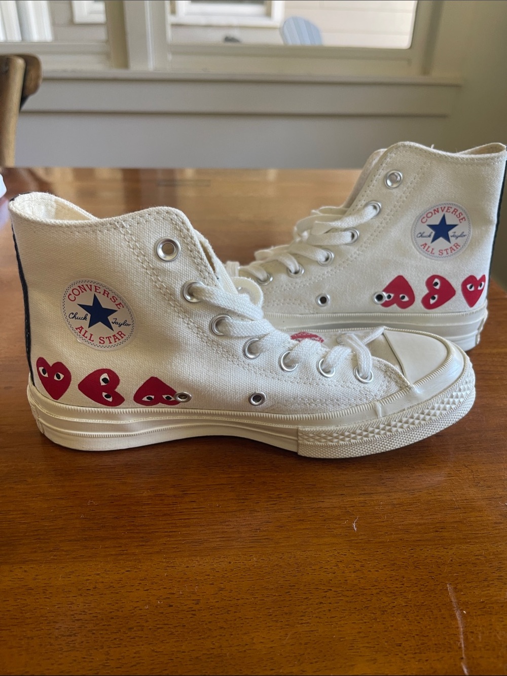 Comme des Garçons Red Heart High-Top Sneakers by Converse